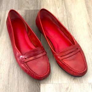 VTG Red Leather Loafers